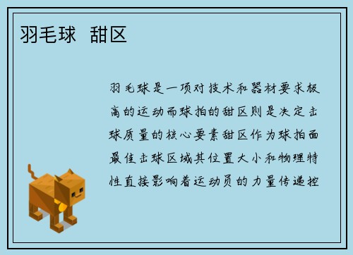 羽毛球  甜区